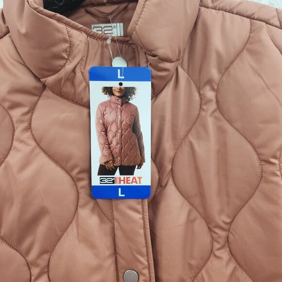 NWT 32 Degrees HEAT Quilted Jacket Pink Size L - Picture 12 of 12